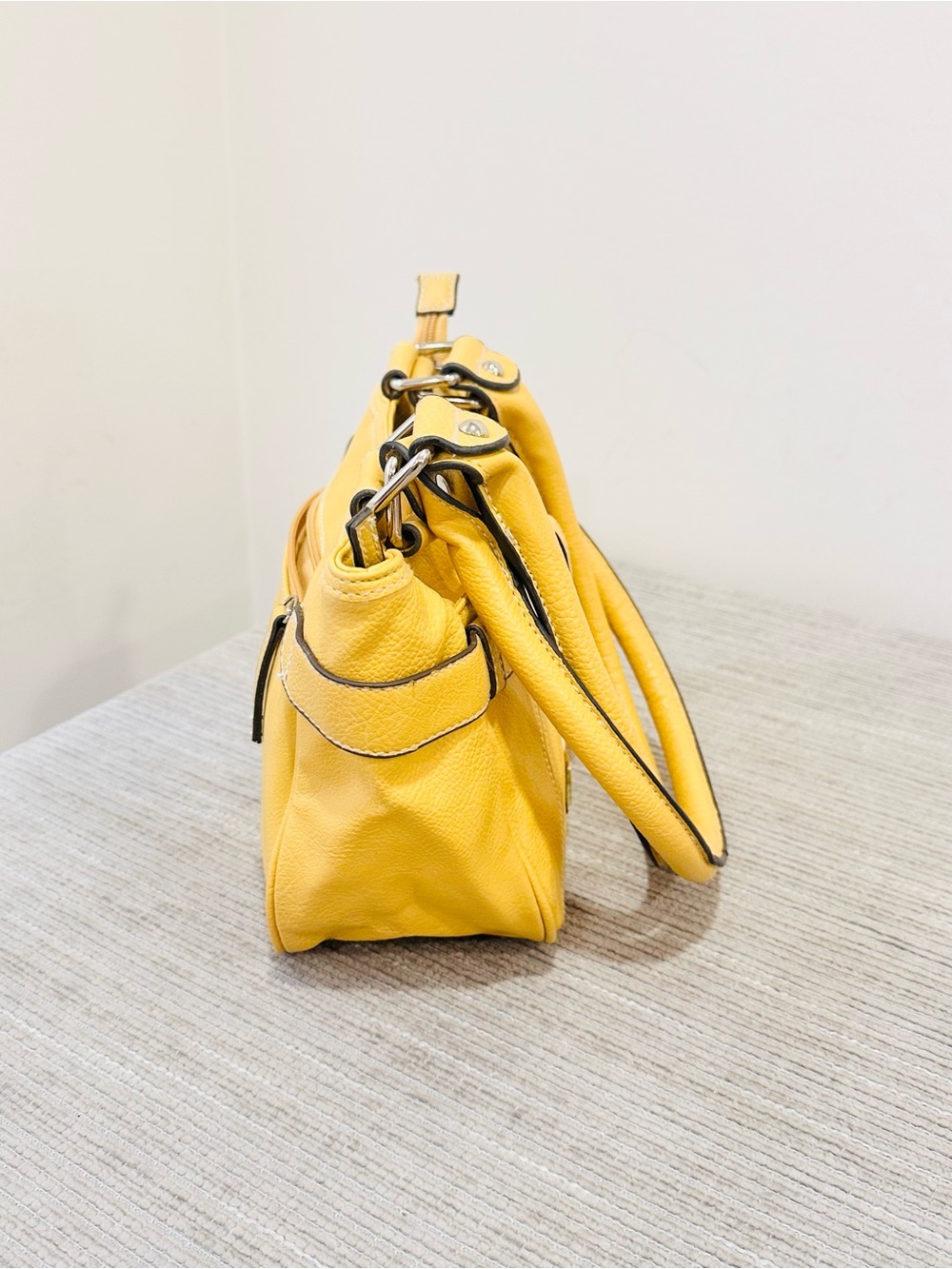 Rosetti Yellow Faux Leather Shoulder Bag Purse Buckle Accent Y2K Style - Picture 6 of 14